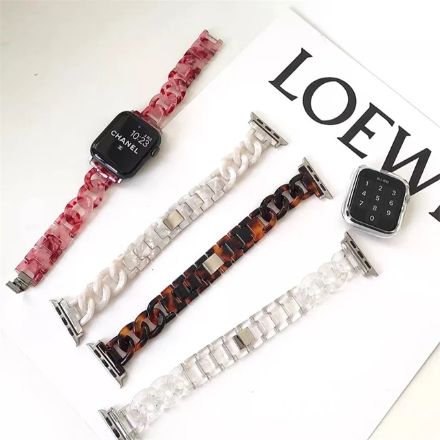 Resin Strap For Apple Watch Band Ultra 49mm 8 7 41 45 44mm 40mm Woman  Bracelet For iWatch 6 se series 5 432 38mm 42mm Wristband - AliExpress