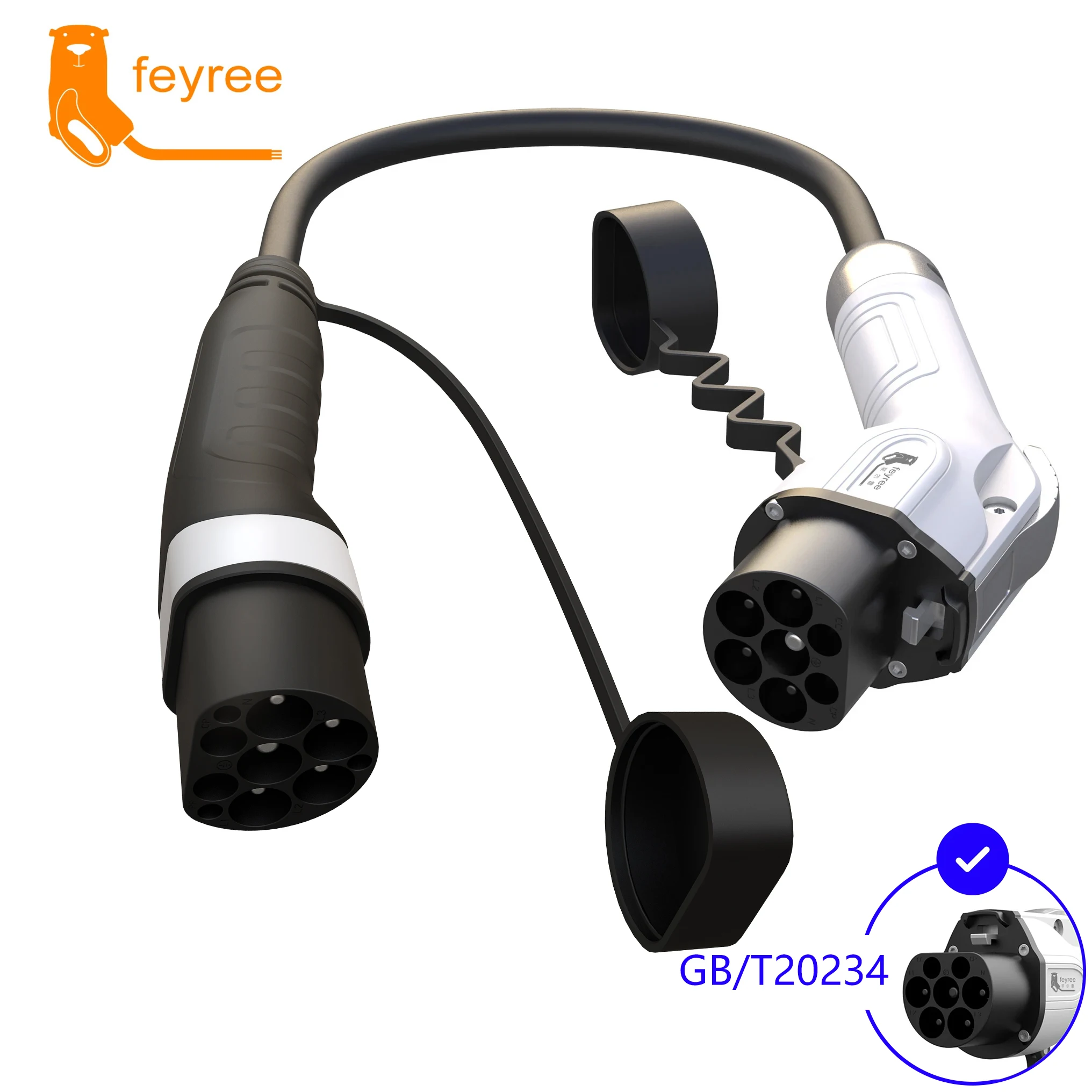 Feyree Electric Vehicle Charging Gun 16A32A Ac Charging Pile Adapter for Slow Charging at Home