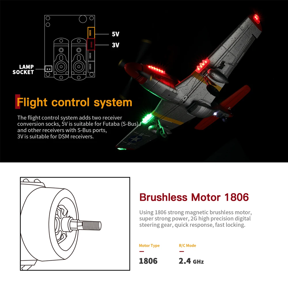 Avião profissional P-51D Mustang acrobático de controle remoto 2.4 Ghz–  Comprei de Boa