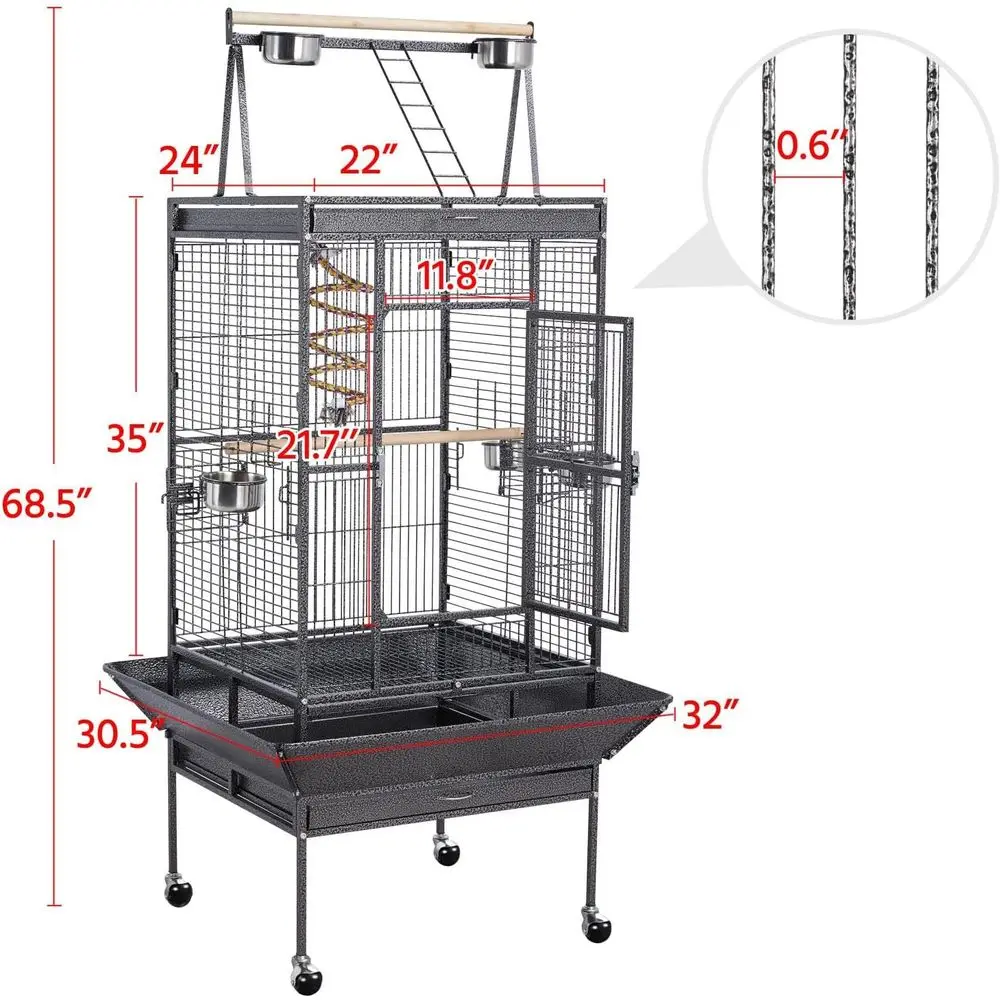 Large Rolling Parrot Cage 3