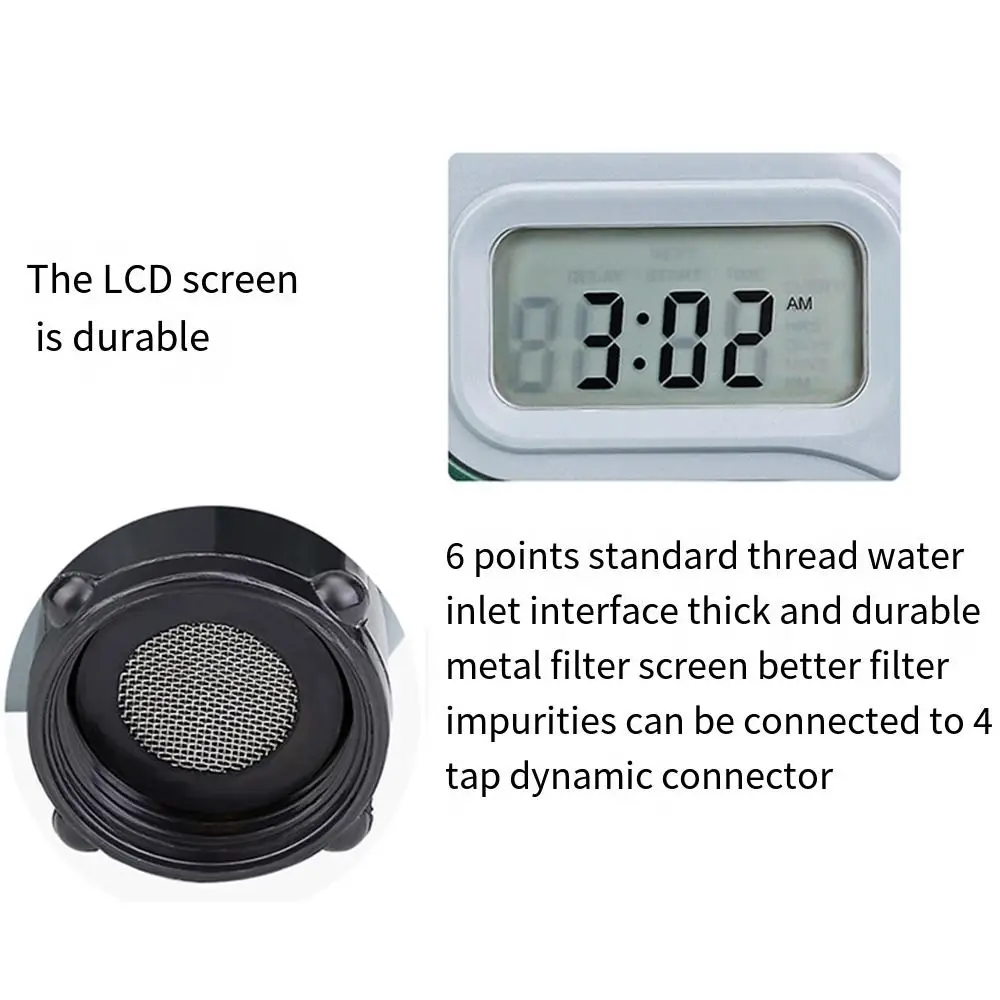 Automatic Timer Irrigation Controller Digital Display Electronic Programmable Hose Timer Durable Multifunctional Sprinkler Timer 3