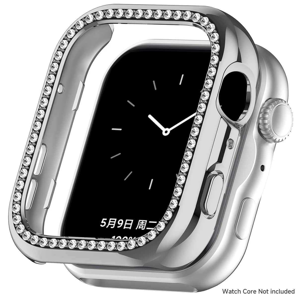Elegant Diamond Hollow Protective Case for Smartwatch - Women's Bling Cover with Hard Shell Bumper Frame