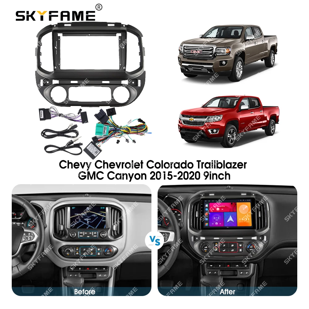 SKYFAME 자동차 프레임 페시아 어댑터 Canbus 박스, 안드로이드 라디오 대시 피팅 패널 키트, 쉐보레 콜로라도 트레일블레이저 GMC 캐논용