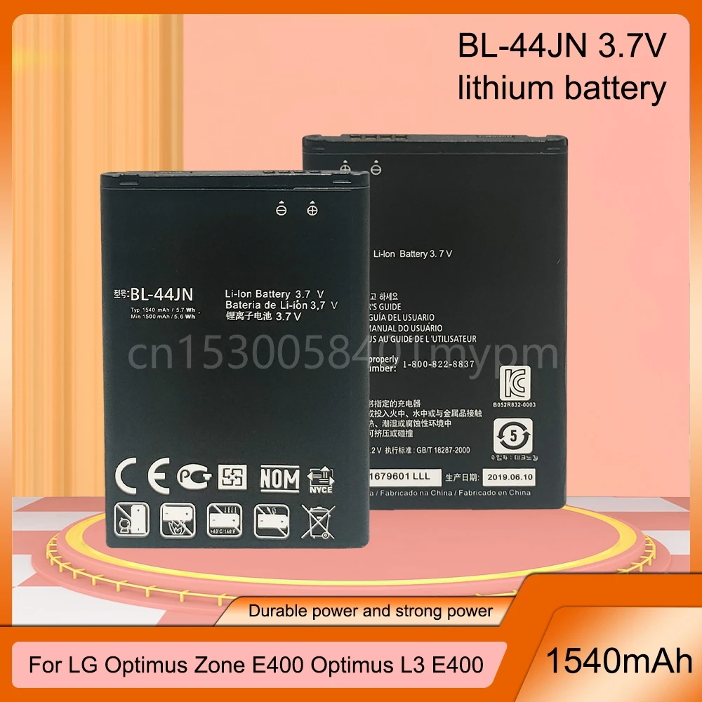 Nuovo Bl-44Jn Bl 44Jn Bl44Jn Batteria Agli Ioni Di Litio Per Telefono Cellulare Per Lg P970 E730 P690 P693 E510 C660 P698 C660 Ms840 L5 E610 E730 E400