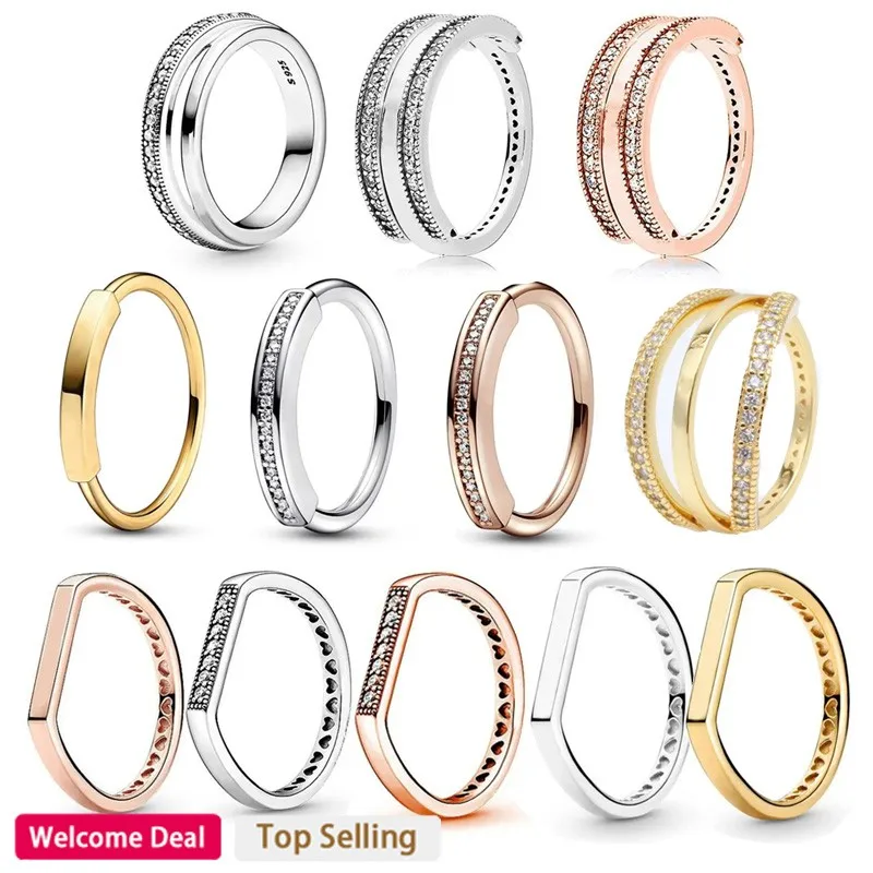 Hot selling 925 sterling silver heart-shaped hollow logo bright strip women's ring DIY light luxury exquisite charm jewelry gift bright white jewelry display stand ring holder earring holder bracelet holder round