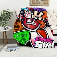 Game Friday Night Cool Funkin Music FNF Blanket Plush Nap Sofa rug for Living Room Office Bedroom Birthday Home Travel Kid Gifts 1
