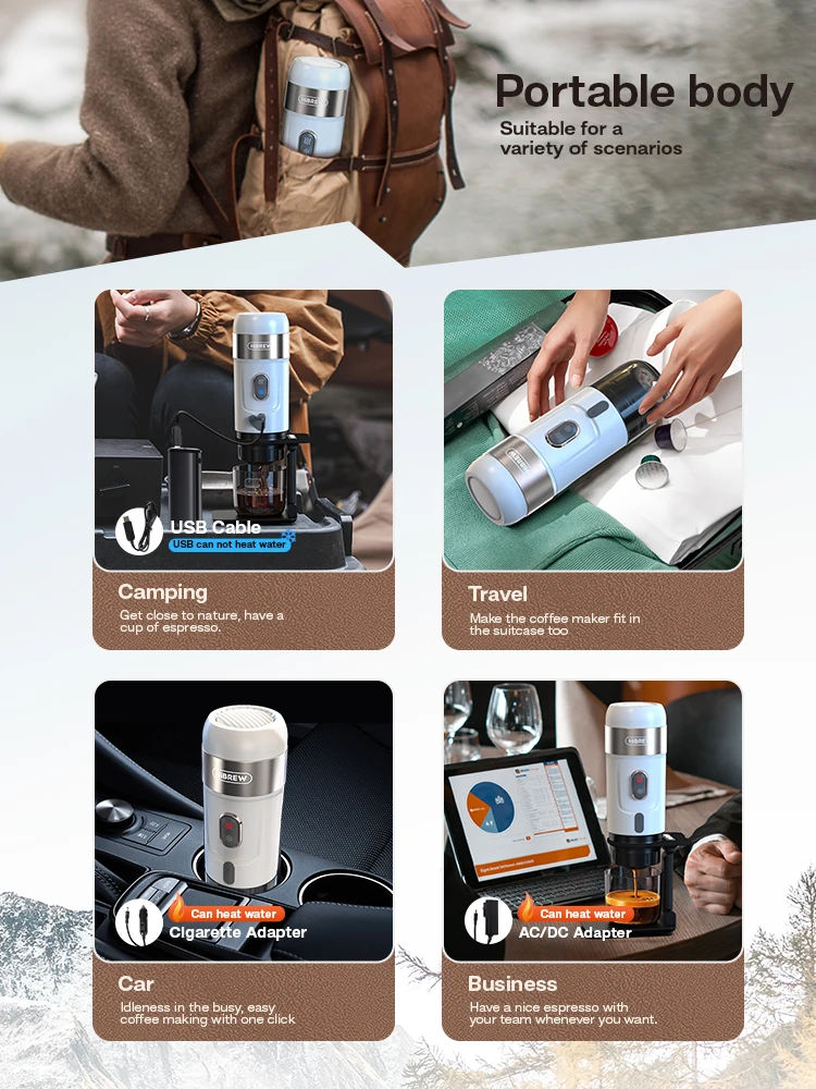 HiBREW Portable Car Home Coffee Maker - ماكينة قهو...