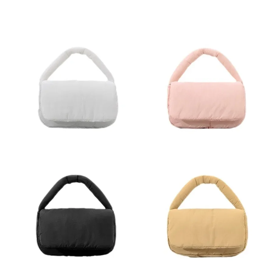 Casual Padded Women Handbags Small Puffer Bag Nylon Down Cotton Chains Shoulder Crossbody Bag Mini Female Flap Purses 2024