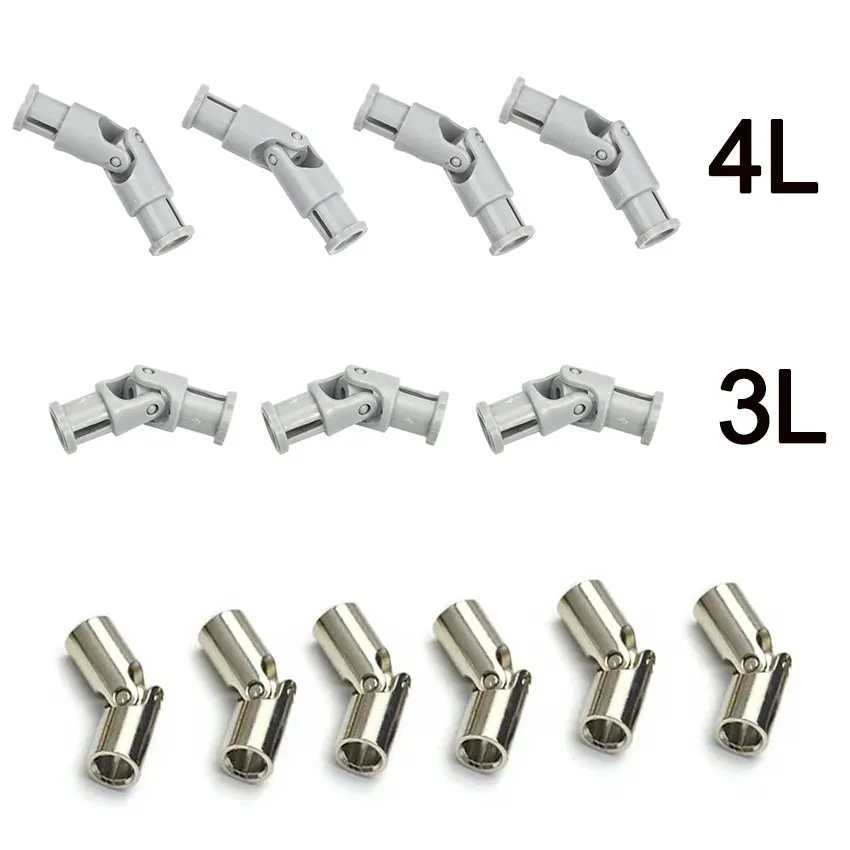 Parti Tecniche Moc Building Blocks 3L 61903 Metal Universal Joint 4L 9244 Axis Connector Assembly Bricks Toy Metal Cardan Shaft