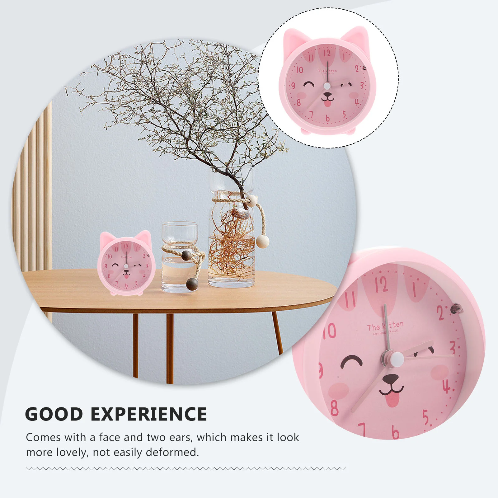 Réveil Chat Mignon En Silicone - Silencieux - Veilleuse LED - Pour Enfants Et Chambre - Fonctionne Sur Pile AA