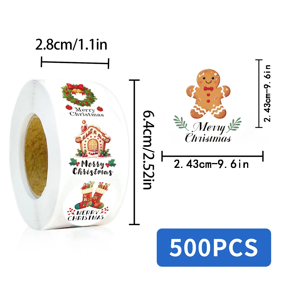 500개 크리스마스 롤 스티커, 여행 가방, 스크랩북, 재미있는 PVC 노트북 스티커, 노트북용 재미있는 방 꾸미기, 창의적인 아트 사진 스티커