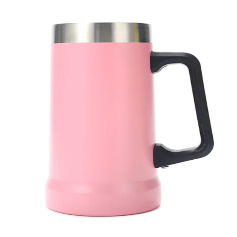 Description Picture 3 of item700ML Insulated Beer Stein Double Wall Insulation Stainless Steel Coffee Mug Thermal Tumbler Big Grip Shatterproof Drinking Cup