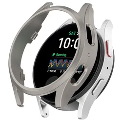 Enhanced Protective PC Case for Galaxy Watch - Durable Half Cover Bumper Accessories (Titanium Steel)