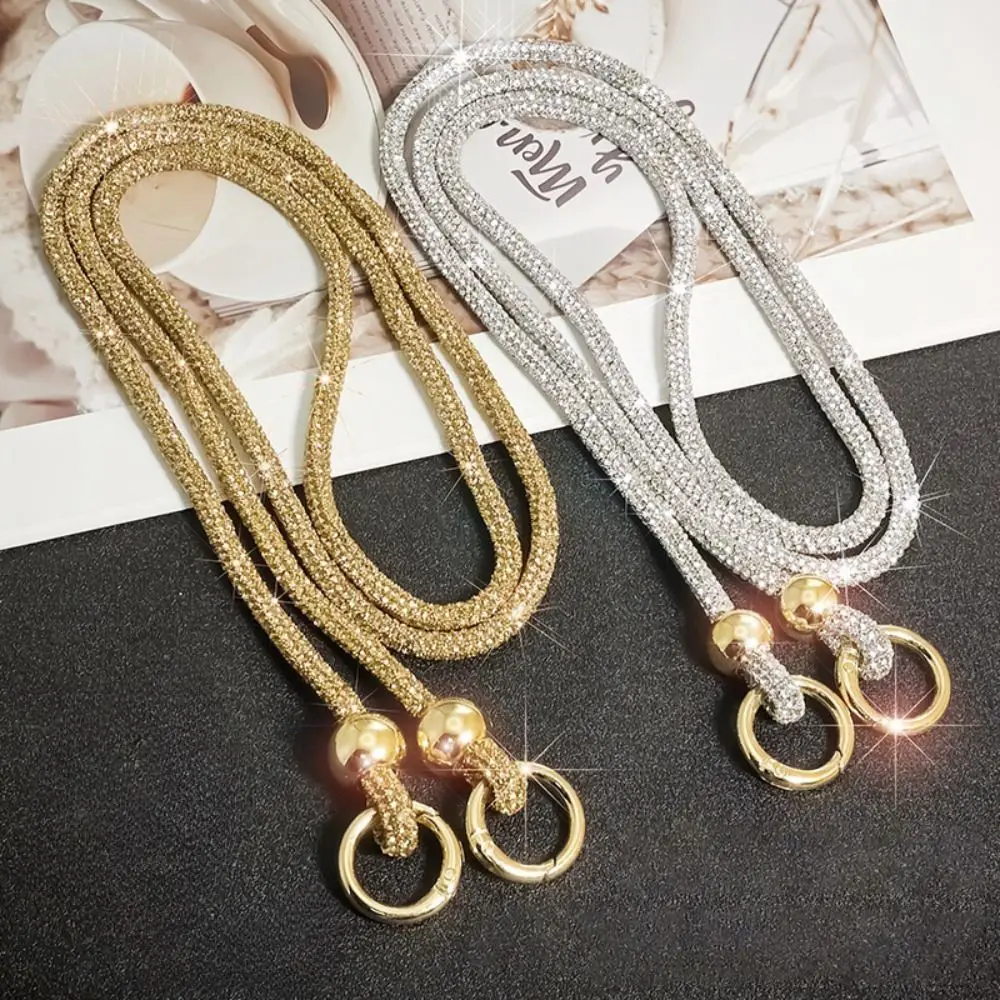 Glitter Crystal Rhinestone Phone Lanyard Bright Bling Bling Phone Anti-lost Rope Shoulder Strap Phone Accessories
