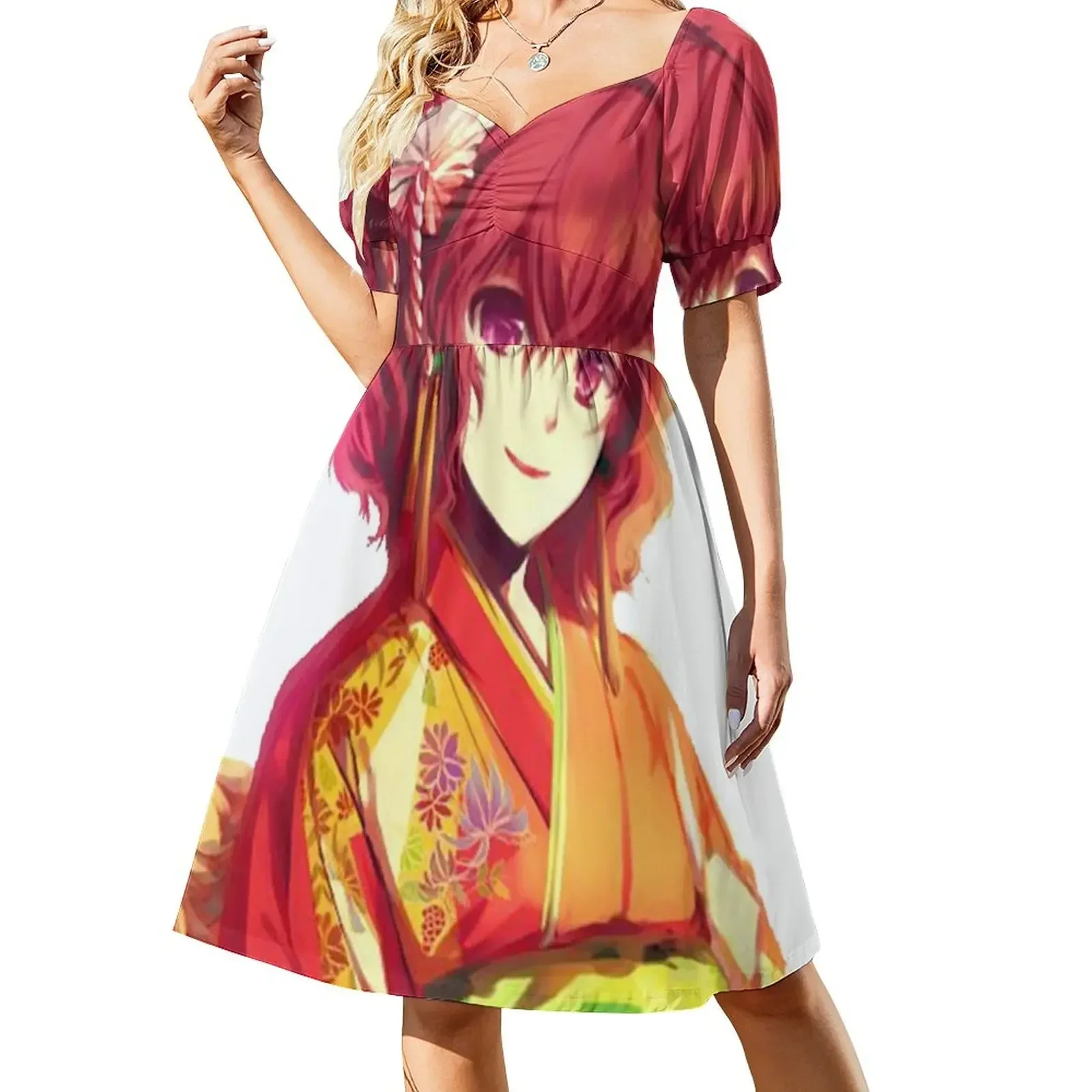Vestido de cumpleaños de la princesa Yona de manga corta Vestido de noche de mujer
