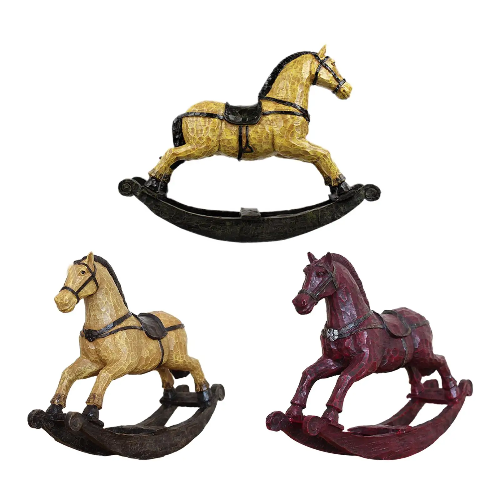 

Статуя лошади-качалка, коллекция фигурок для домашнего декора, современное художественное украшение