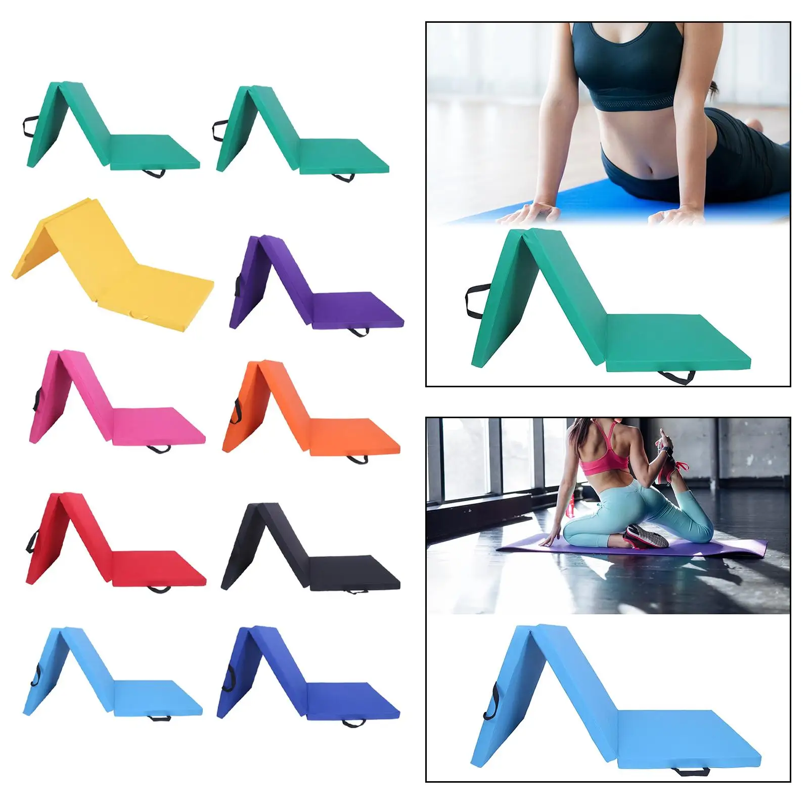 Three Fold Folding Thick Exercise Mat Yoga Pad Men Women Home Gym Yoga Mat for