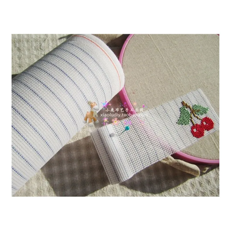 Cross Stitch Fabric 22x10cm 14CT disposable cross stitch fabric canvas cloth pumping waste canvas DIY handmade embroidery on baby clothes cushion