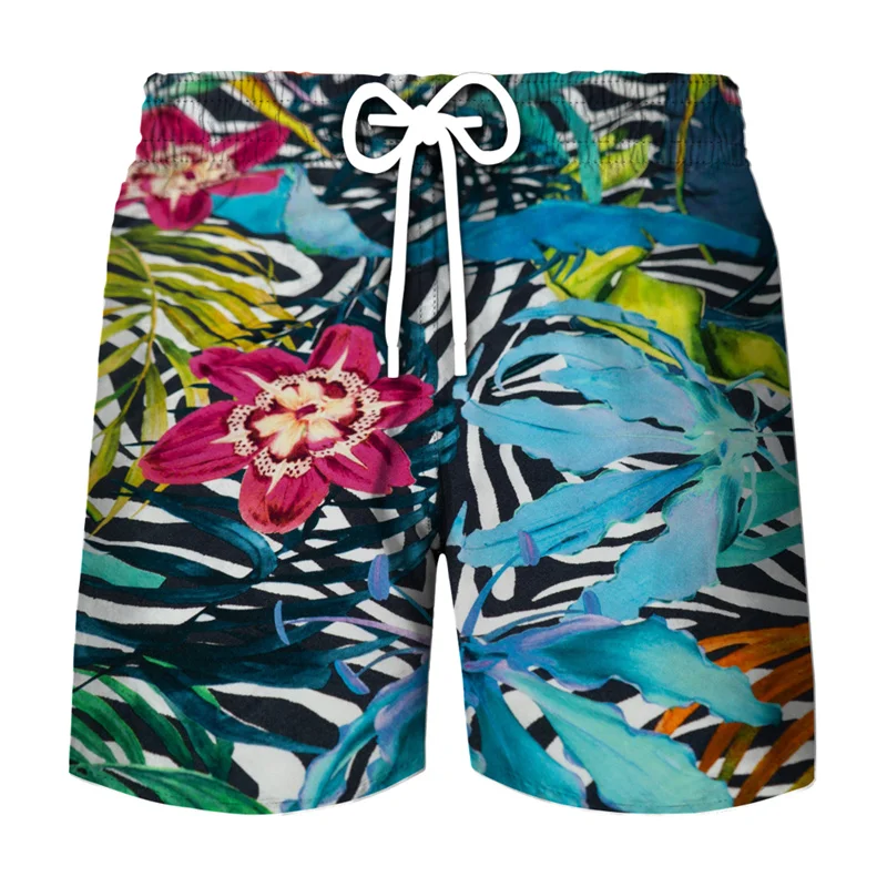

Camo Plants Graphic Hawaii Beach Shorts 3D Printing Military Fans Surf Board Shorts Summer Vacation Cool Ice Shorts Swim Trunks