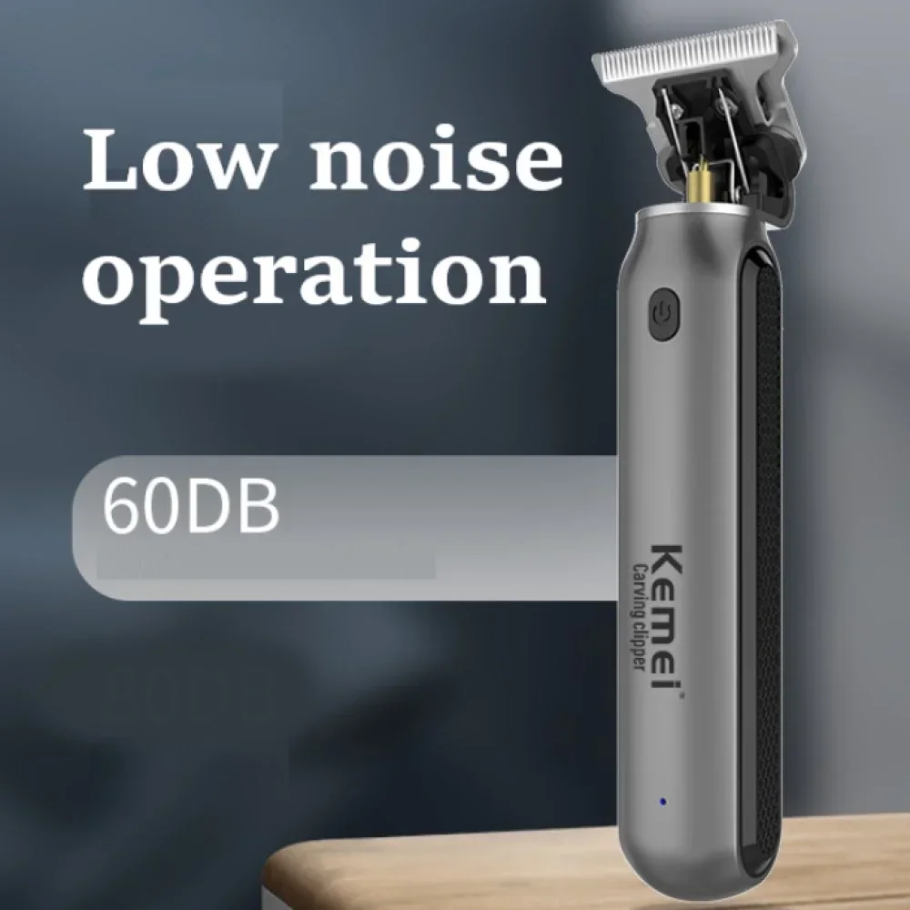 Kemei Hair Liners Clippers Men Beard Trimmer Zero Gapped T-Blade Hair Cutting Machine Cordless Professional Barber Edgers Cutter 6