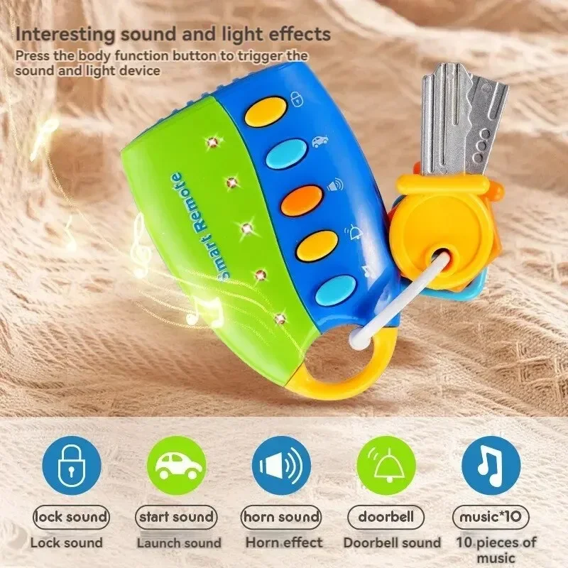 Baby Early Education Simulation Car Key Sound Effect Lights Music Fun Toys early education toys