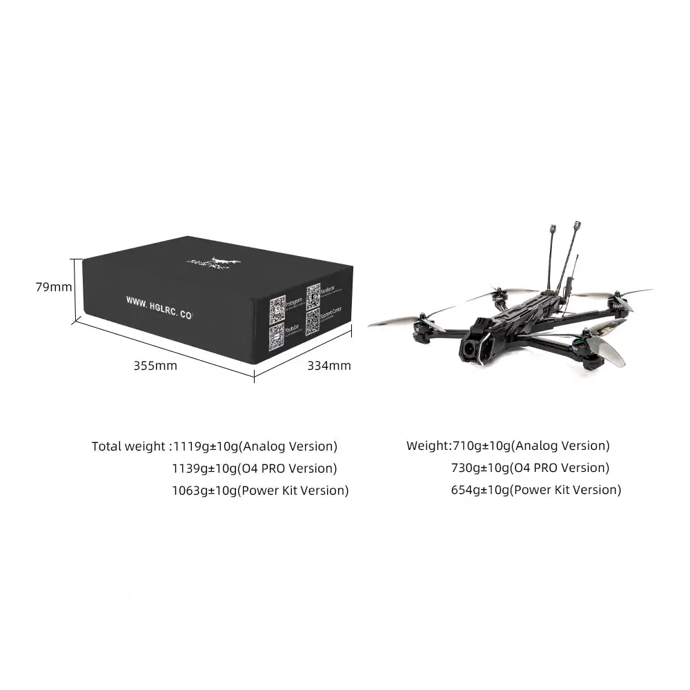 Quadcopter a lungo raggio per drone FPV HGLRC Nblade PRO da 7 pollici - Kit di alimentazione / Analogico / O4 Pro - immagine 6