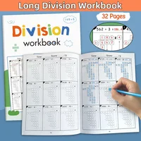 32 Pages Long Division Workbook Math Worksheet Grade 4-6 Daily Timed Math Drills Practice Workbook for Primary School 1
