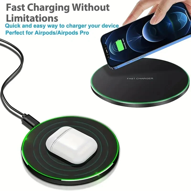 30W Fast Wireless Charger Pad – Compatible with iPhone, Samsung Galaxy, Xiaomi 5
