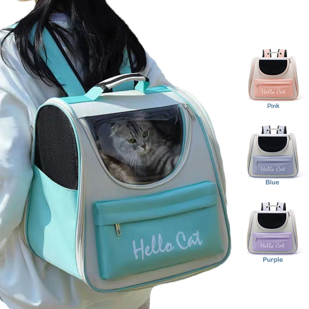 Cat Backpack Carrier Transparent Dog Bag Portable Pet Backpack Puppy
