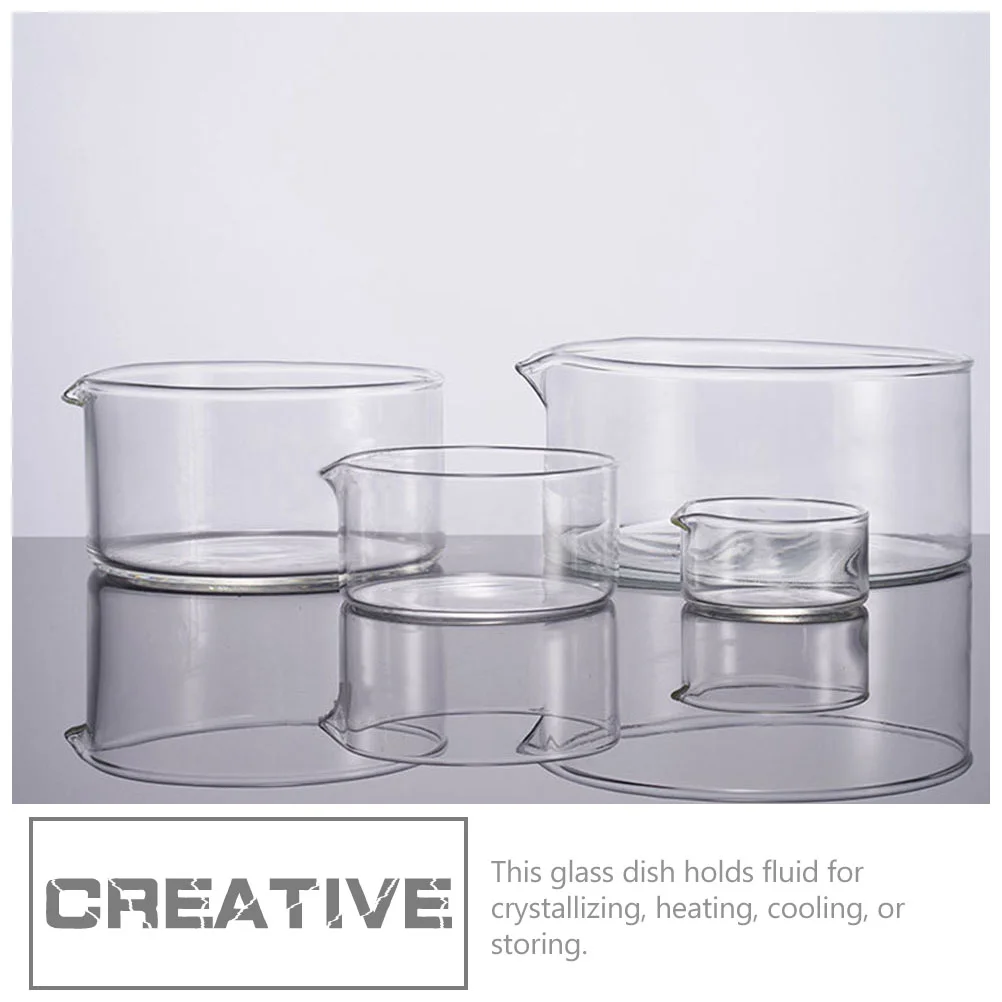 Round glass crystallization dish with spout evaporation tool laboratory supplies petri dishes 90Mm for educational