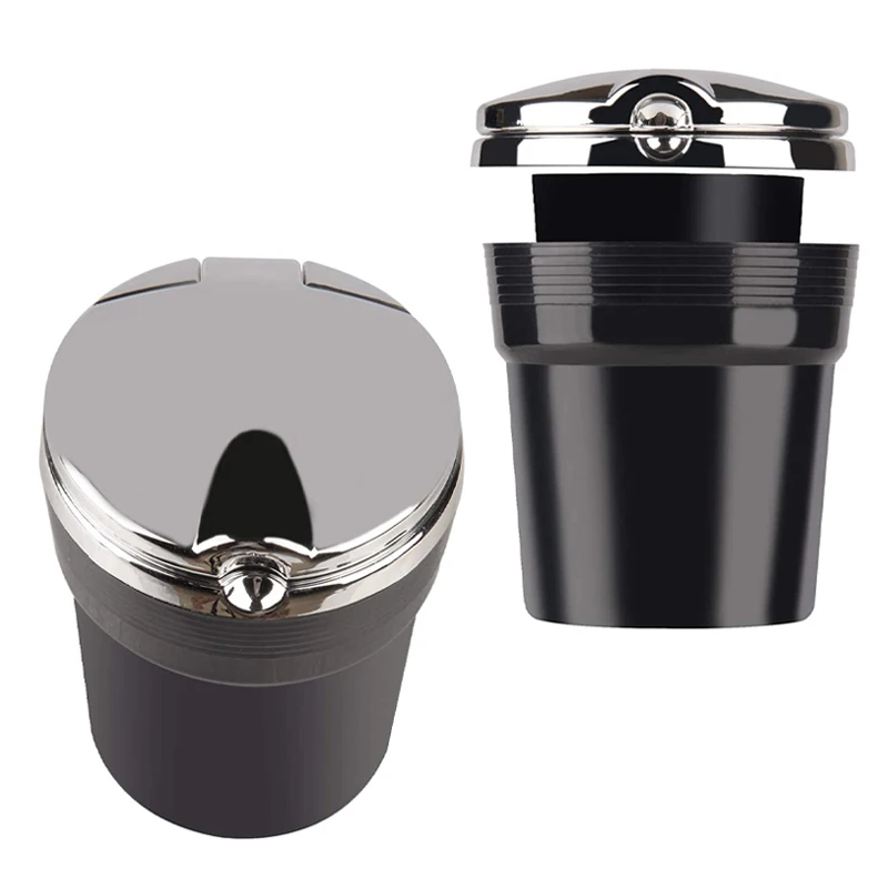 Car Ashtray Car Garbage Can Led Light Cover Creative Personality Covered Inside Multi-function Supply
