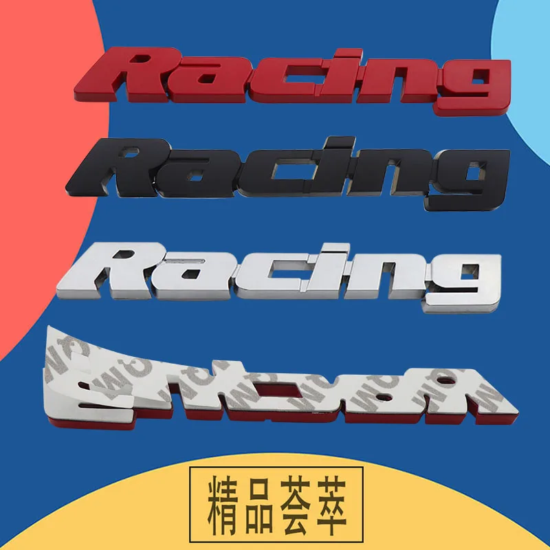 레이싱 스포츠 에디션 자동차 후드 펜더 트렁크 후면 보넷 명판 데칼 엠블럼 배지 스티커, 3D 레이싱