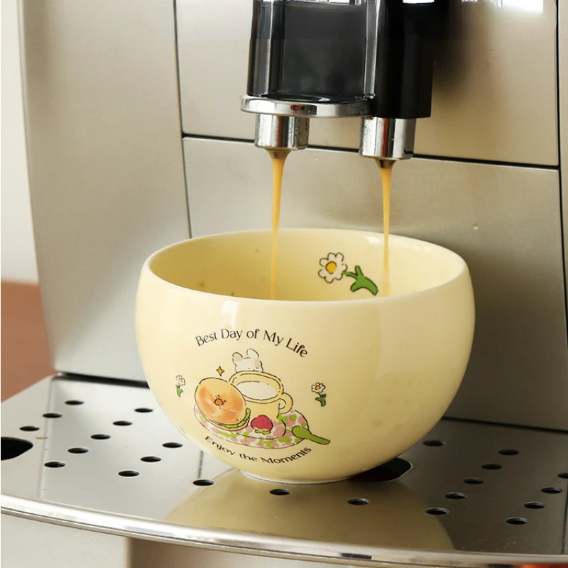 

Creative Cream Colored Ceramic Cup Coffee Cup Household Water Cup Small Capacity Cute Cartoon Cup Kitchen Tableware