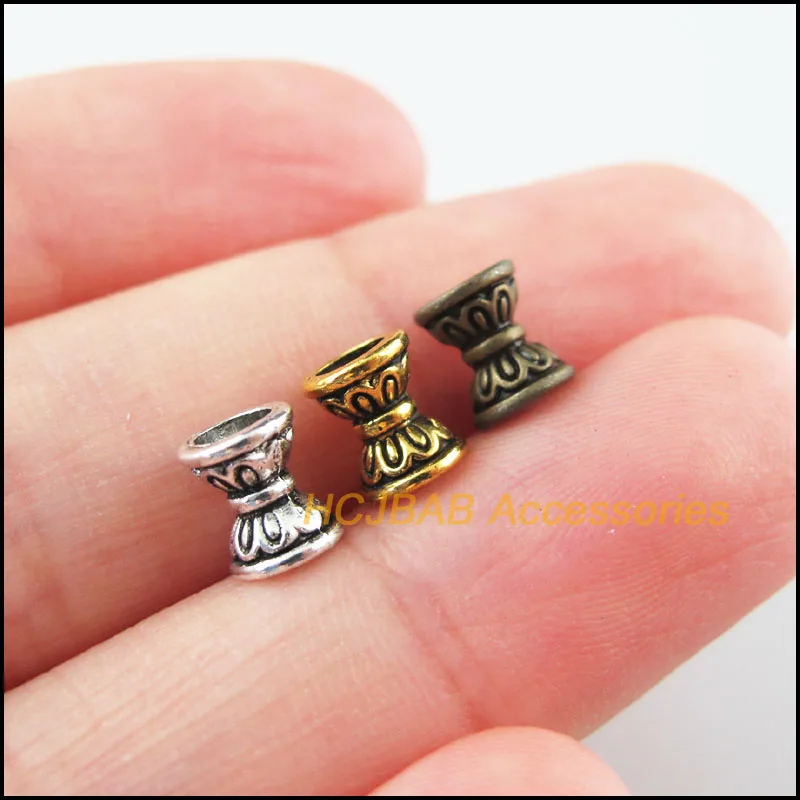 Cuentas De Flor De Tubo De Plata Esterlina De 5 Mm Y 8 Mm