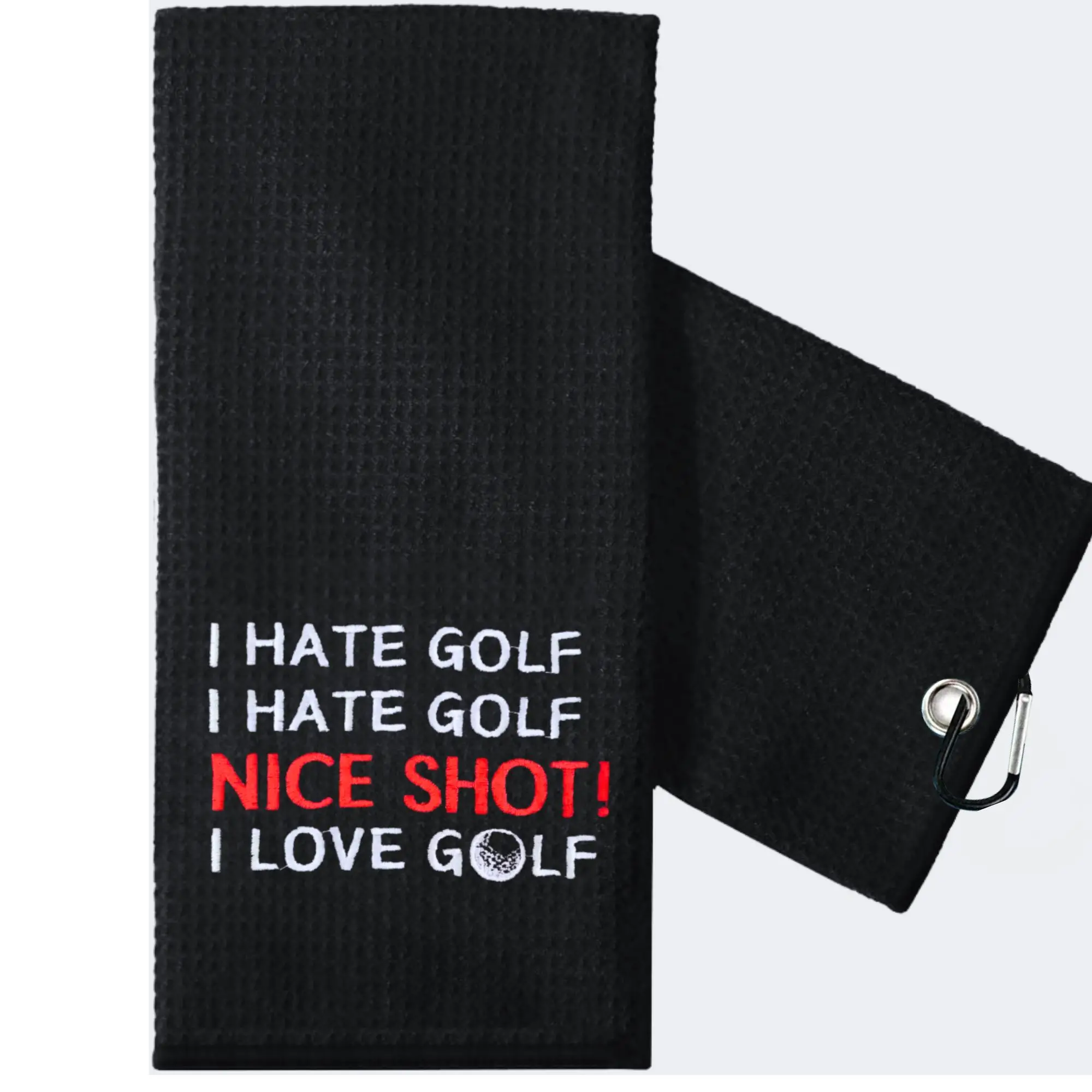 Funny Microfiber Premium Golf Towel, Embroidered Golf Towels for Golf Bags for Men&Women, Golf Accessories for Men Golfers