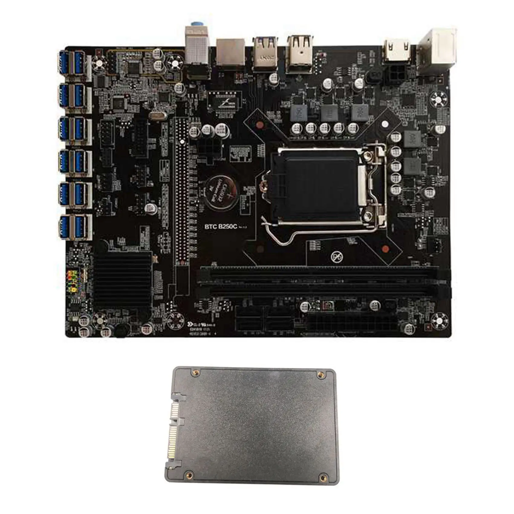B250C Btc Mining Scheda Madre Con Ssd 120G 12Xpcie A Usb3.0 Slot Per Schede Lga1151 Supporta La Scheda Madre Del Computer Ddr4
