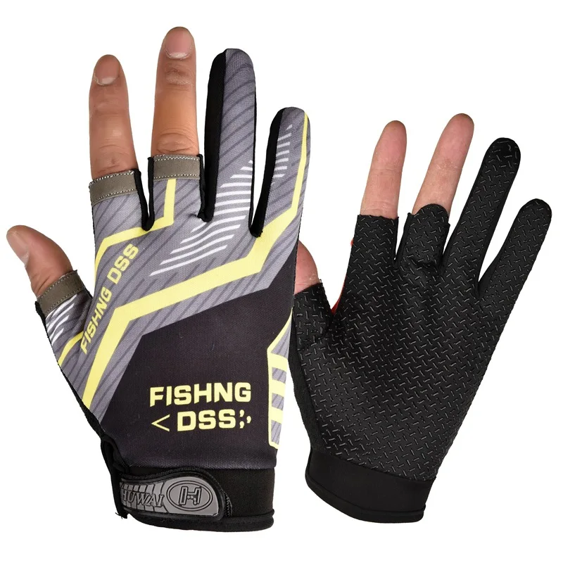 Men Women Universal Fishing Gloves Three Fingers Outdoor Half Finger Anti-slip Protection Fishing gloves