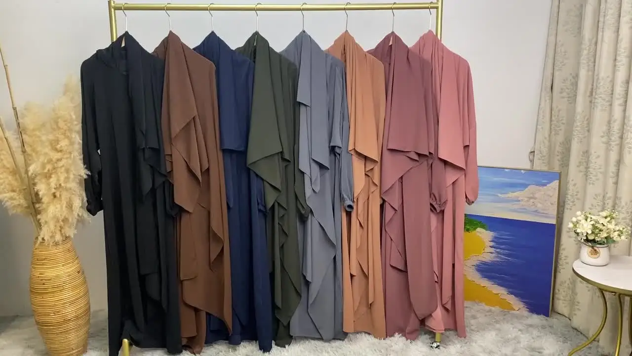 EID платье с капюшоном для отдыха прикрепленное хиджабом скромная абайя