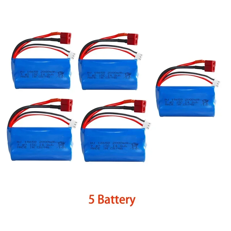 Batterie LiPo 7.4V 1500mAh pour RC - Lot 1 à 5 avec Chargeur
