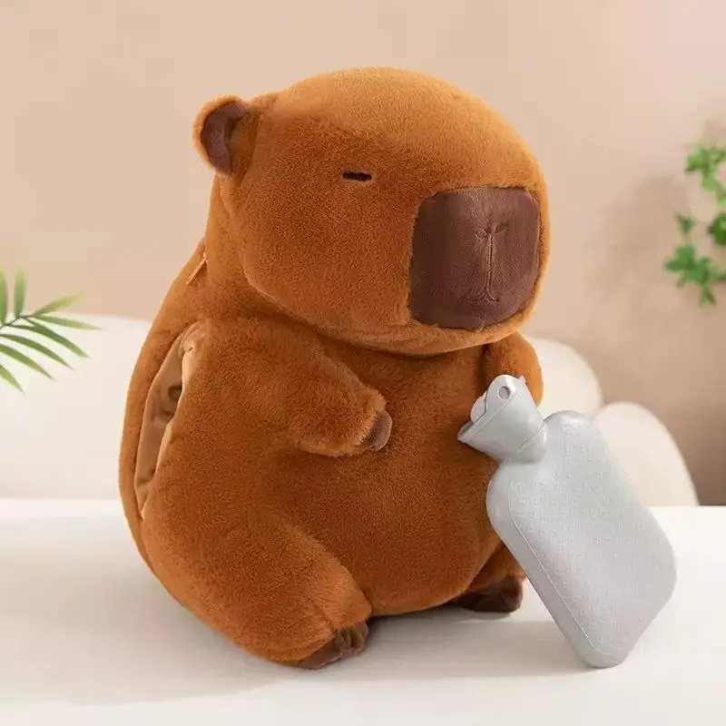 Soft Capybara Hand Warmer Pillow Stuffed Cartoon Capybara Plush Hand Warmer Cute Portable Capybara Sleeping Pillow