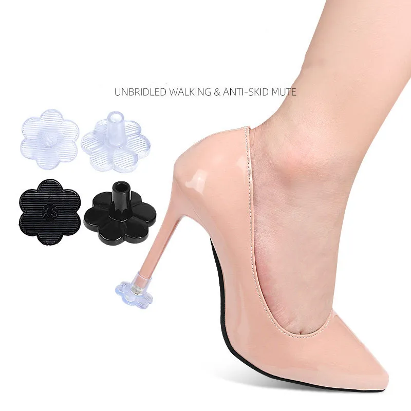 Floral Latin Dance Heel Protector Cover High Heel Slim Anti Slip Durable Mute Protector Heel Cover For Women's Shoes Accesories 