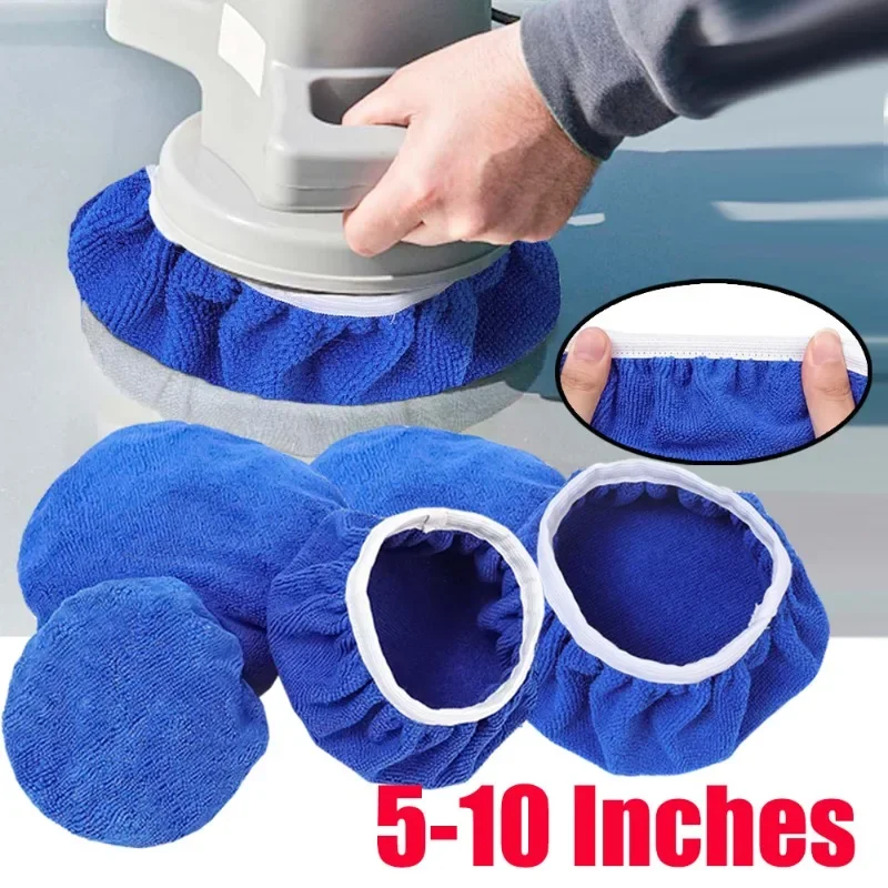 Car Waxing Polishing Sleeve Ultrafine Fiber Bonnet Polisher Soft Wool Wax Wash er Cover Cleaning Tools Accessories 5-10inch car polishing pad car polish pad car polishing sponge wool polishing pad polishing sponge set