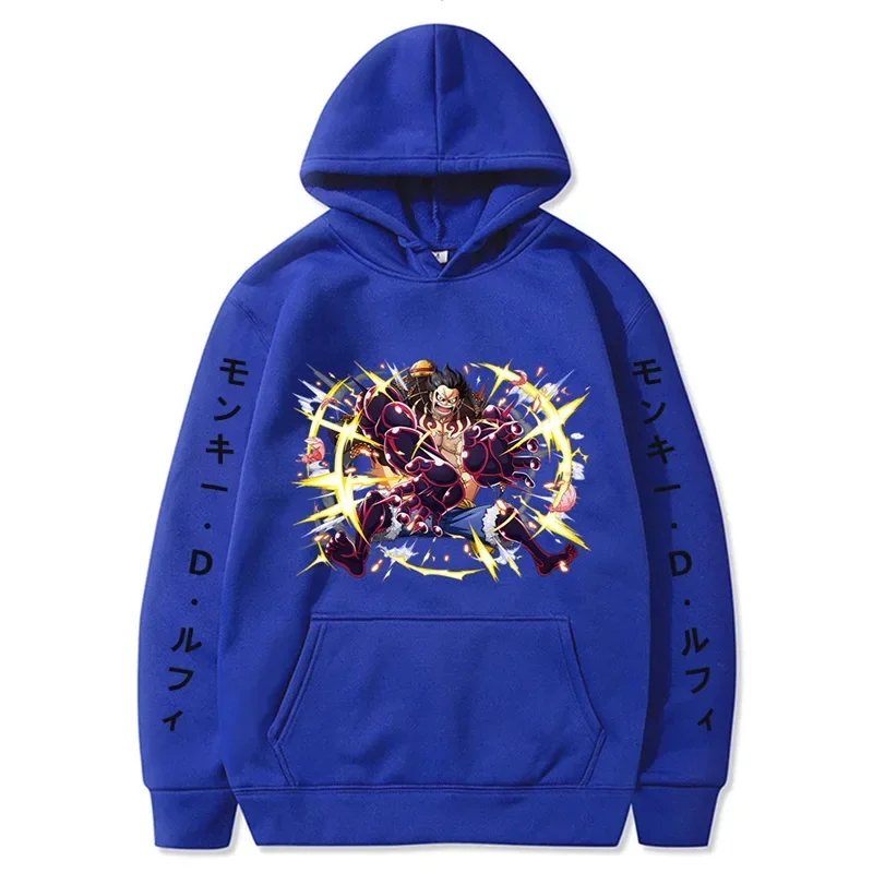 

New One Piece One Piece Luffy Anime Plus Velvet Loose Hoodie Jacket Men and Women Sweater Anime Hoodie