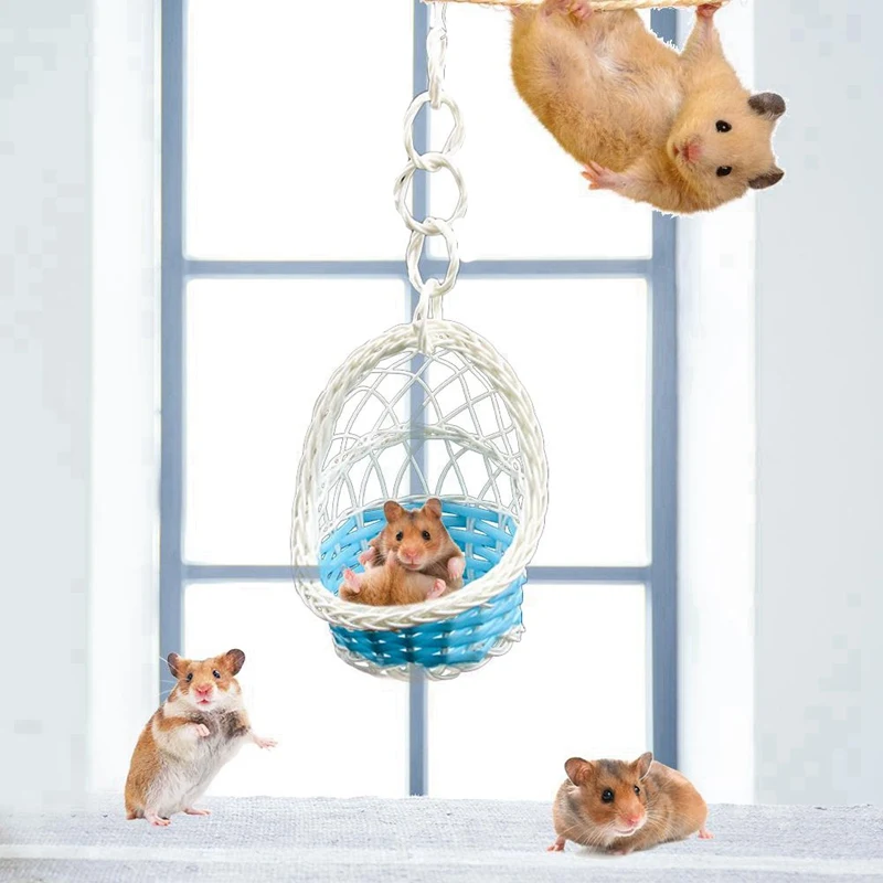 Bird Nest Swing Toys Parrot Basket Cradle Weaving Bird Nest Hammock Cage Hanging Hammock Hamster Garden Decoration Pet Supplies
