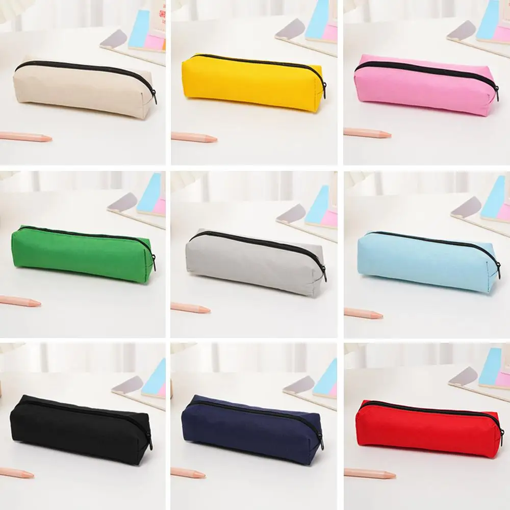 Solid Color Portable Pencil Case and Stationery Organizer