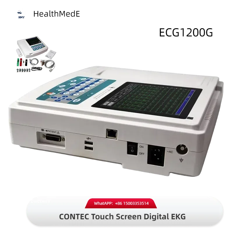 ECG1200G ECG Machine Digital Electrocardiograph 12 Channel 12 Lead Waveform EKG Monitor PC SW Thermal Printing System ECG1200G