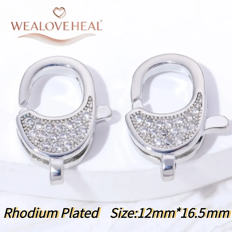 Modischer Zirkon-Blumen-Verschluss, 18K Vergoldeter Messing-Metallverschluss für DIY Handgemachte Schmuckherstellung Zubehör – Detail 33
