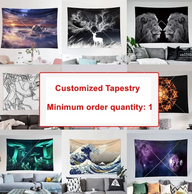 Tapisserie murale suspendue personnalisée pour salle de bain, tapisserie esthétique Kawaii, style Boho Hippie, décoration d'arrière-plan de fête pour maison 3