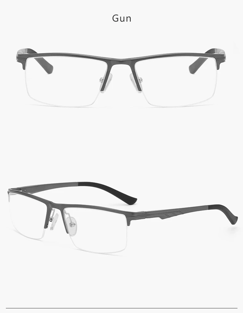 HDCRAFTER Men's Semi Rim Rectangle TR90 Alloy Eyeglasses KL6122