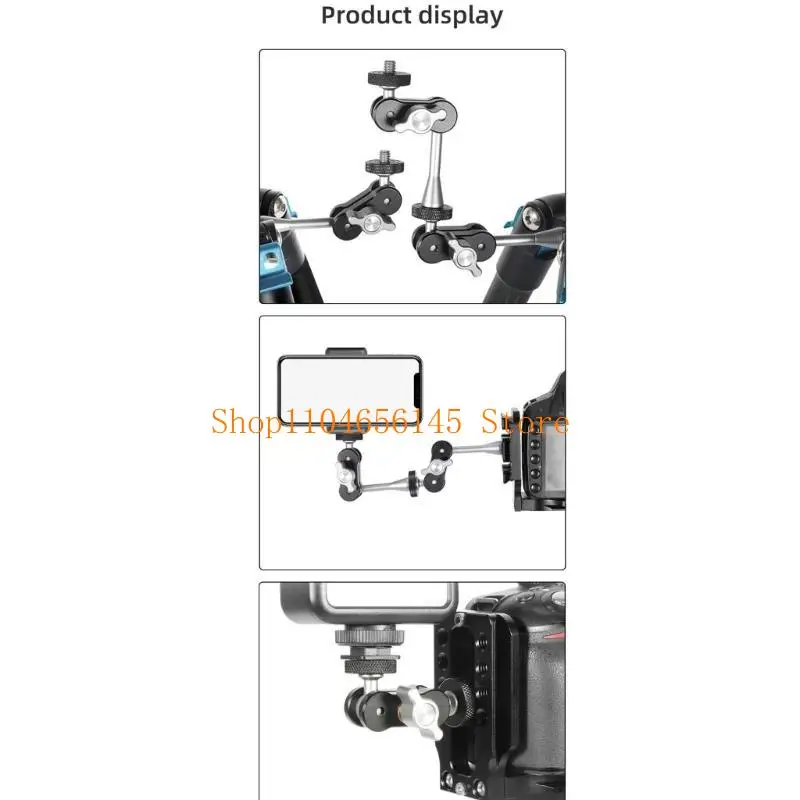 652F 알루미늄 합금 매직 볼 마운트 암(모니터 DSLR 카메라용 1/4인치 나사 포함)